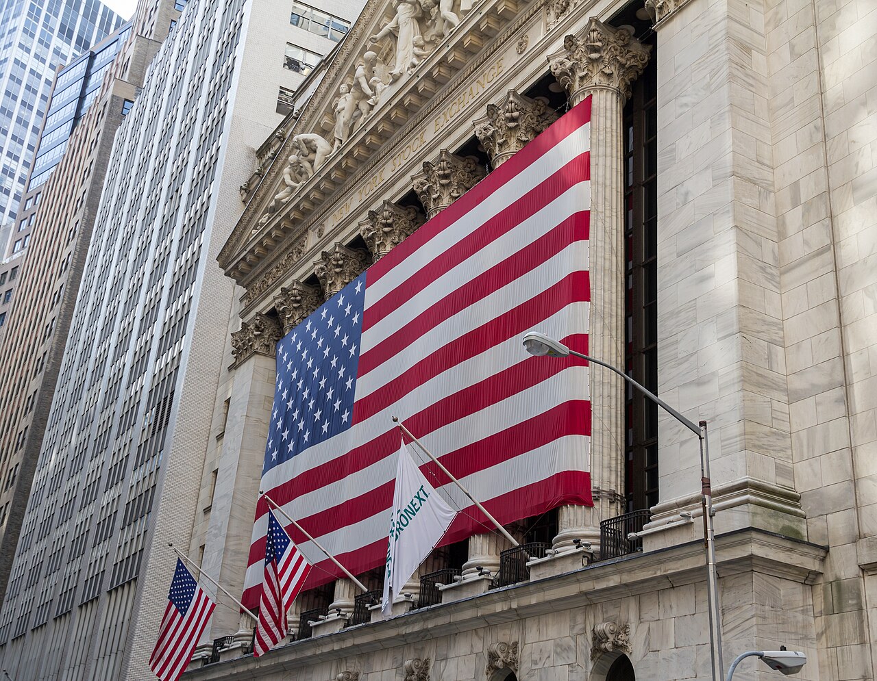 Trading venue facade in the New York financial district